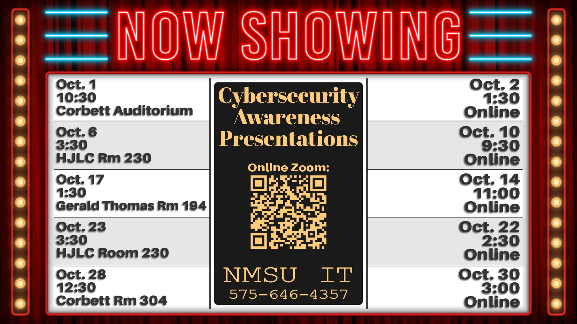 Cyber Security Presentation Times